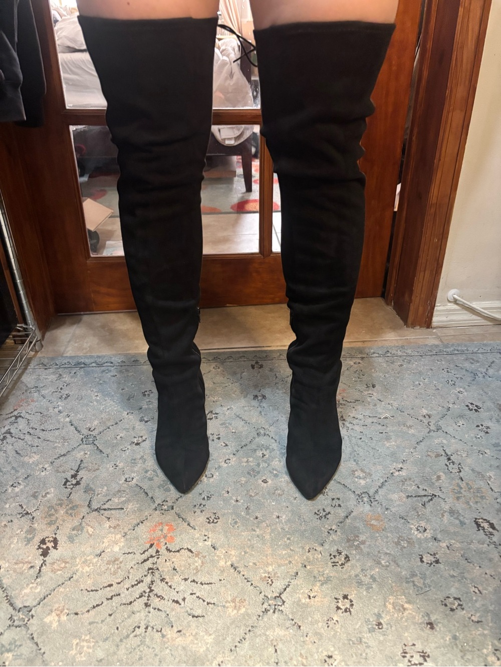 H&M Black Over-the-Knee Pointed Toe Boots